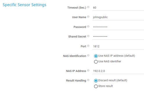 Specific Sensor Settings Specific Sensor Settings